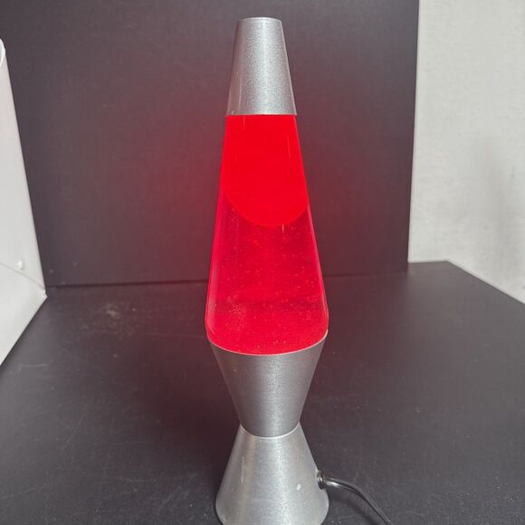 Lava Lamp Orange & Purple Lamp Liquid Motion 14.5" Silver Base Works - Picture 1 of 5